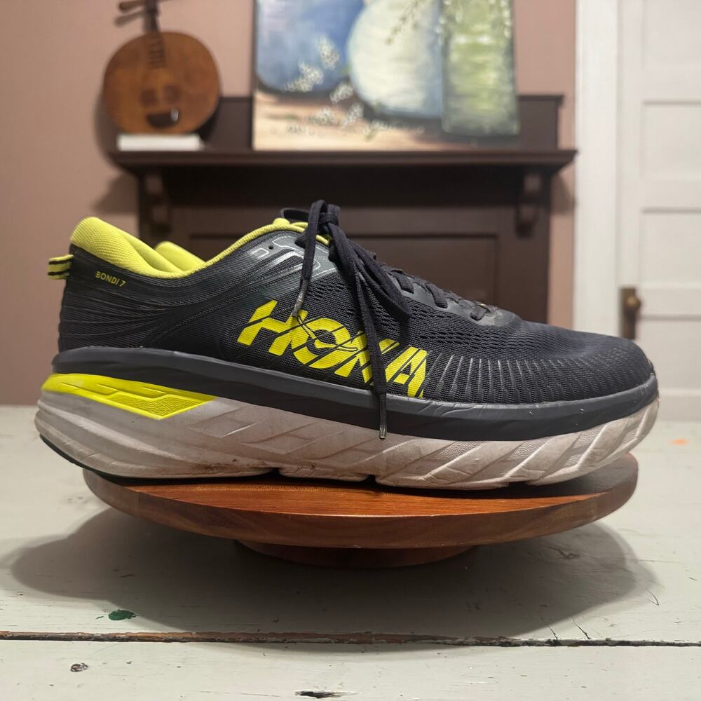 Hoka One One Bondi 7 Mens Size 12.5 Navy Sneaker Shoes